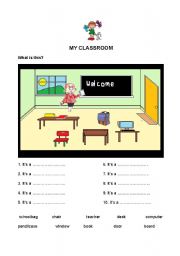 English Worksheet: My classroom