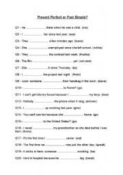 English Worksheet: present perfect or past simple