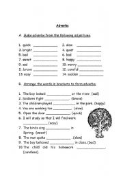 English Worksheet: Adverbs