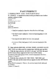English Worksheet: PAST PERFECT