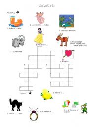 English Worksheet: crosswords   colours