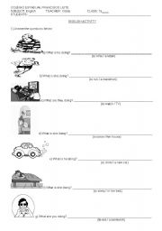 English Worksheet: Present Continuous