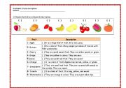 English worksheet: FRUITS