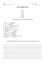 English worksheet: VERB TO BE