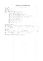 English Worksheet: teaching /w/ and /v/ sound