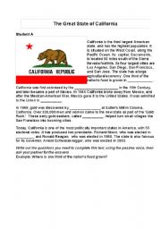 English Worksheet: Information Gap-The Great State of California