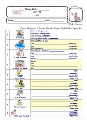 English Worksheet: Revision work - verb tenses and writing