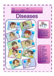 English Worksheet: Diseases