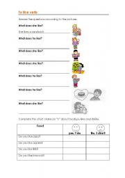 English Worksheet: Likes