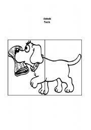 English Worksheet: animals puzzle