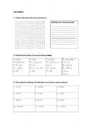 English worksheet: The Numbers