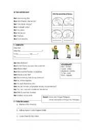 English Worksheet: At the coffee shop