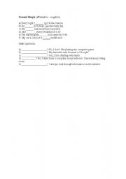 English worksheet: Present Simple graded activities