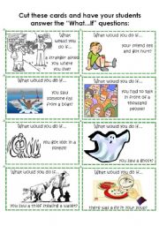 English Worksheet: Cards: What would you do if...? 4 of 4