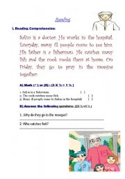 English Worksheet: Rreading