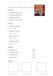 English Worksheet: Dvd Session: High School Musical 1