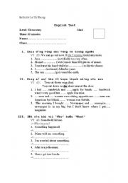 English worksheet: test