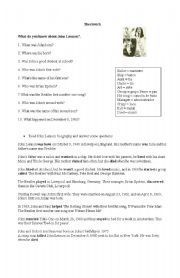 English Worksheet: John Lennon biography