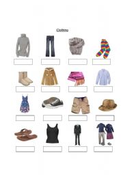 English Worksheet: Clothing