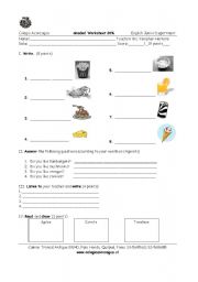 English Worksheet: What kind of food do you like?