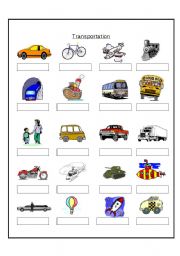 English Worksheet: Transportation