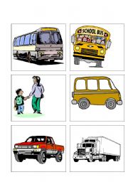 English Worksheet: Transportation Game Cards (2/4)