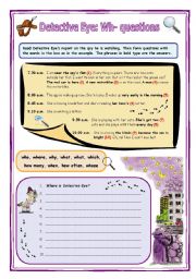 English Worksheet: Detective Eye: Wh- questions
