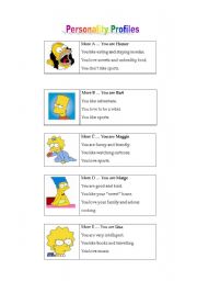 English Worksheet: Simpson Personality  Test