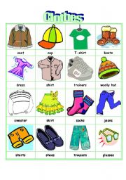 Clothes Flash Cards