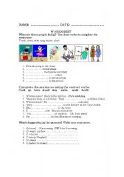 English worksheet: write the correct form of the verb