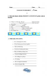 English Worksheet: Present continuous - daily activities