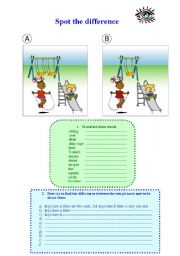 English Worksheet: Spot the difference