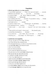 English worksheet: Prepositions