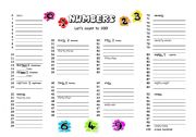 English Worksheet: Numbers from 0 to 100