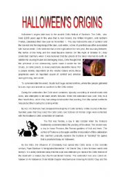 English Worksheet: Halloweens origins