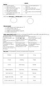 English worksheet: SPORTS