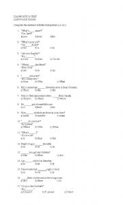 English Worksheet: Diagnostic Test