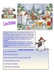 English Worksheet: Christmas Holidays