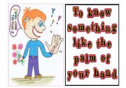 English Worksheet: Idioms 1 out of 9 - to know something like the palm of your hand