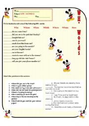 English Worksheet: WH-   WORDS