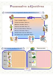 English Worksheet: POSSESSIVE ADJECTIVES