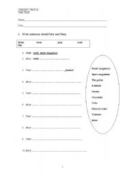 English Worksheet: English test (present simple and the time)