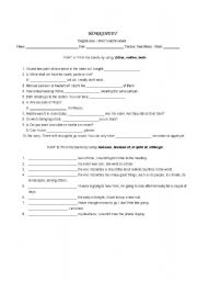 English Worksheet: Because, because of, in spite of, although, neither, either, both