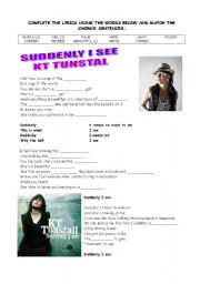 English Worksheet: Suddenly I See - KT Tunstall