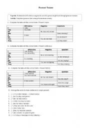 English Worksheet: Present Tenses review