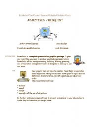 English Worksheet: Adjectives - Webquest