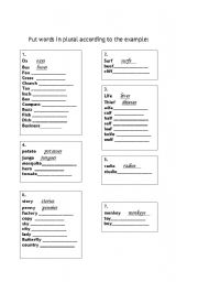 English Worksheet: Plural Rules 