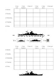 English Worksheet: Battleship