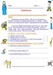 English Worksheet: reading