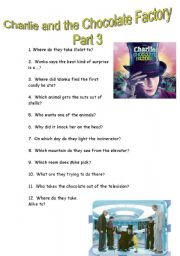 English Worksheet: CHARLIE AND THE CHOCOLATE FACTORY (Part 3)